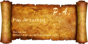 Pap Arisztid névjegykártya